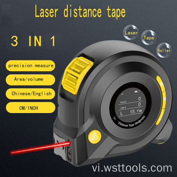 Máy đo băng laser điện tử kỹ thuật số 3 trong 1 | 130ft / 40m